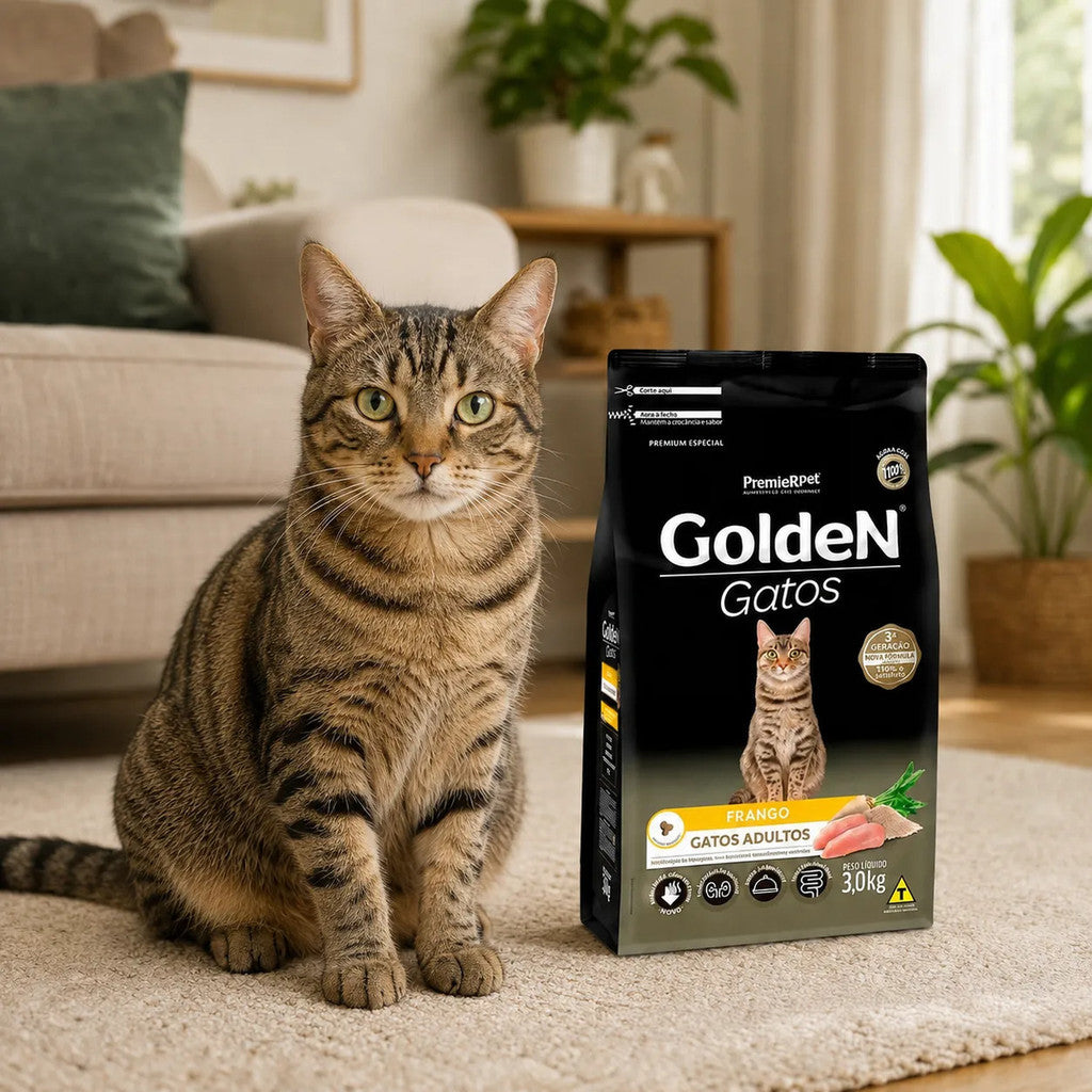 Ração Golden Para Gatos Adultos Frango 3kg