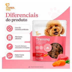 Petisco Papaya Pets Training Carne E Cenoura Cães 100g