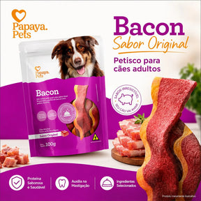 Petisco Papaya Pets Bacon Sabor Original Cães Adultos 100g