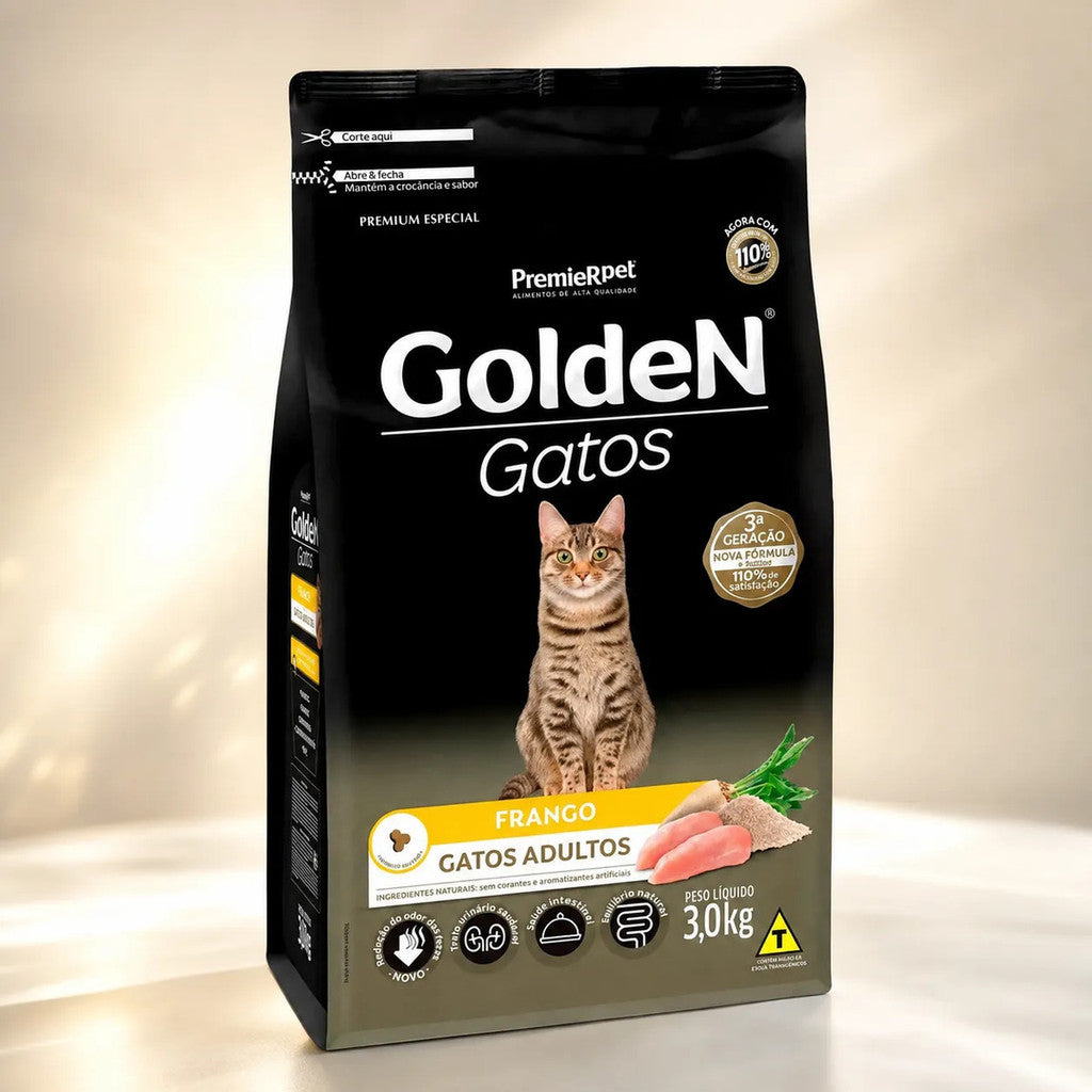 Ração Golden Para Gatos Adultos Frango 3kg