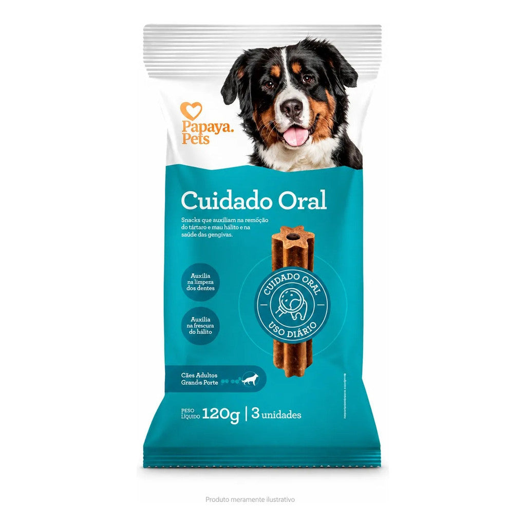 Petisco Papaya Pets Cuidado Oral Raças Grandes 120g