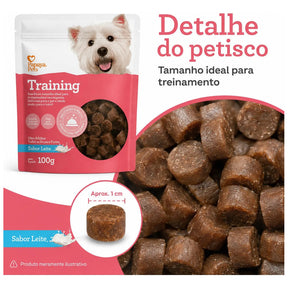Petisco Papaya Pets Training Sabor Leite Cães Adultos 100g