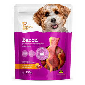 Petisco Papaya Pets Bacon Com Queijo Cães Adultos 100g