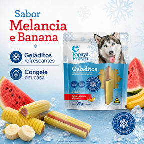 Petisco Papaya Frozen Geladitos Melancia E Banana Cães 80g