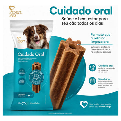 Petisco Papaya Pets Cuidado Oral Raças Médias 70g
