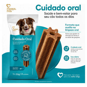 Petisco Papaya Pets Cuidado Oral Raças Médias 70g