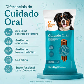 Petisco Papaya Pets Cuidado Oral Raças Grandes 120g