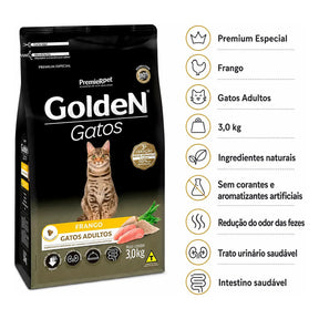 Ração Golden Para Gatos Adultos Frango 3kg