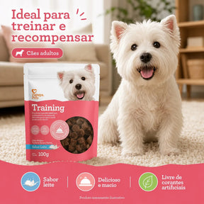 Petisco Papaya Pets Training Sabor Leite Cães Adultos 100g