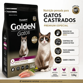 Golden Fórmula Gatos Castrados Frango 3kg