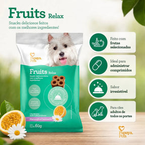 Petisco Papaya Pets Fruits Relax Maracujá E Camomila 60g