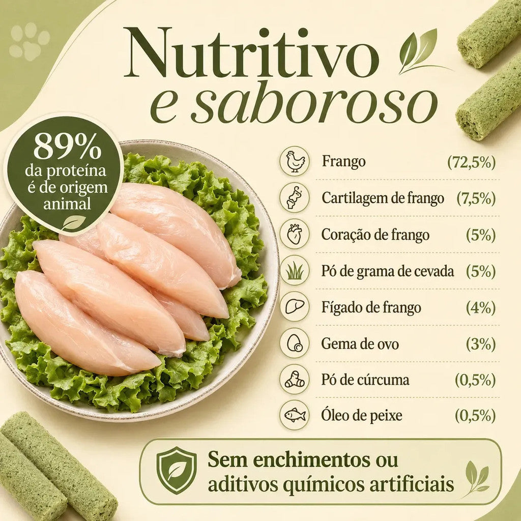 Bastão Grama Gato Controle Bola De Pelo Petisco Frango