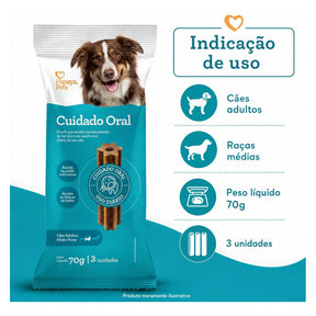 Petisco Papaya Pets Cuidado Oral Raças Médias 70g