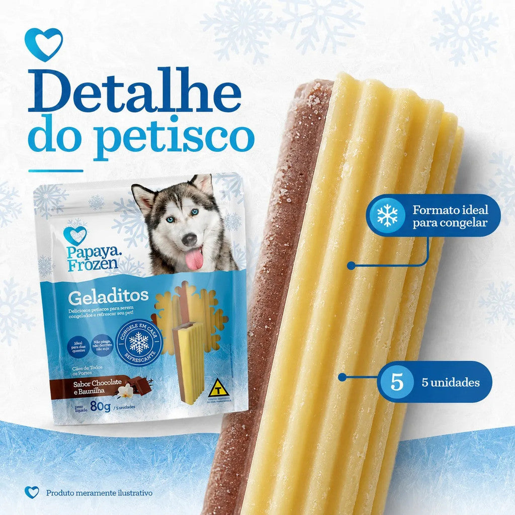 Petisco Papaya Frozen Geladitos Chocolate E Baunilha 80g