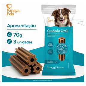 Petisco Papaya Pets Cuidado Oral Raças Médias 70g