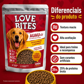 Snack Petisco Para Cães 200g Love Bites Auau