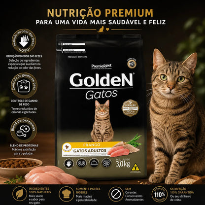 Ração Golden Para Gatos Adultos Frango 3kg