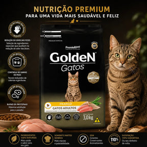 Ração Golden Para Gatos Adultos Frango 3kg