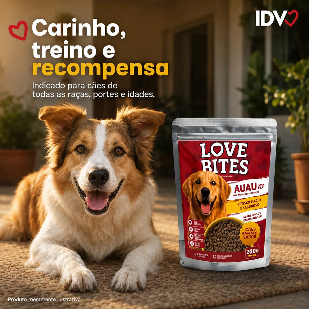 Snack Petisco Para Cães 200g Love Bites Auau