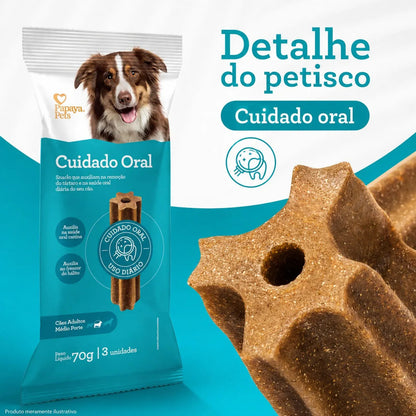 Petisco Papaya Pets Cuidado Oral Raças Médias 70g