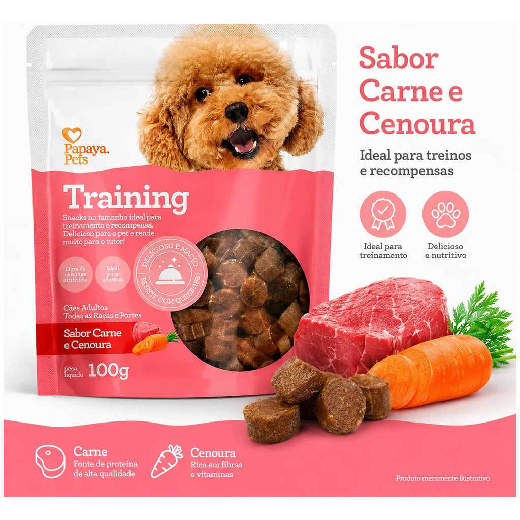 Petisco Papaya Pets Training Carne E Cenoura Cães 100g