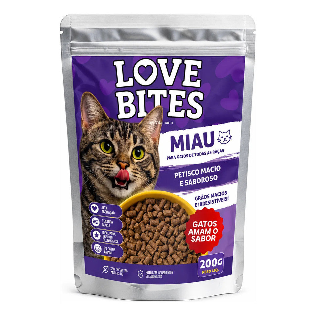 Petisco Para Gatos Love Bites Miau 200g