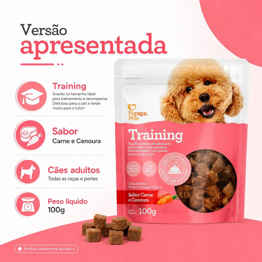Petisco Papaya Pets Training Carne E Cenoura Cães 100g
