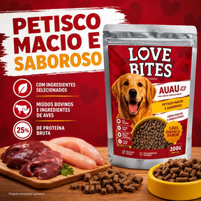 Snack Petisco Para Cães 200g Love Bites Auau