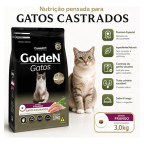 Golden Fórmula Gatos Castrados Frango 3kg