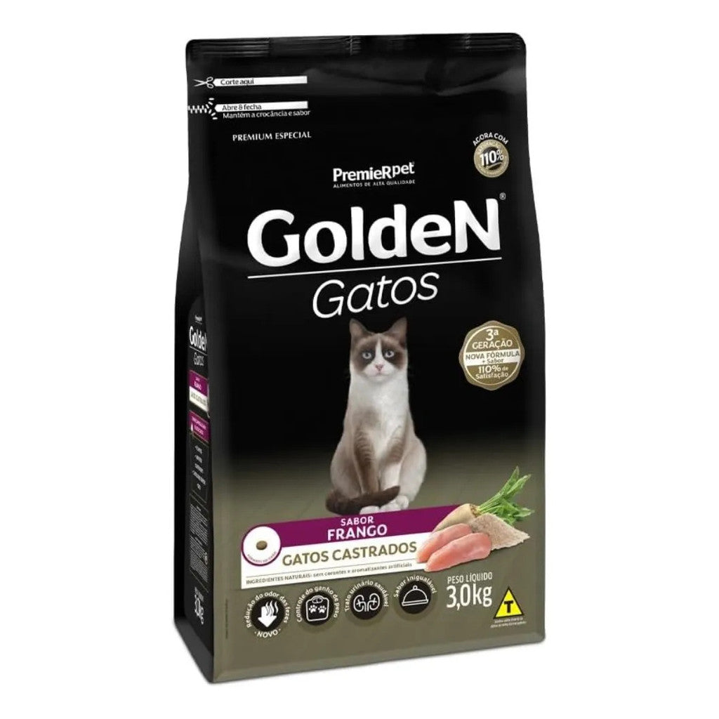 Golden Fórmula Gatos Castrados Frango 3kg