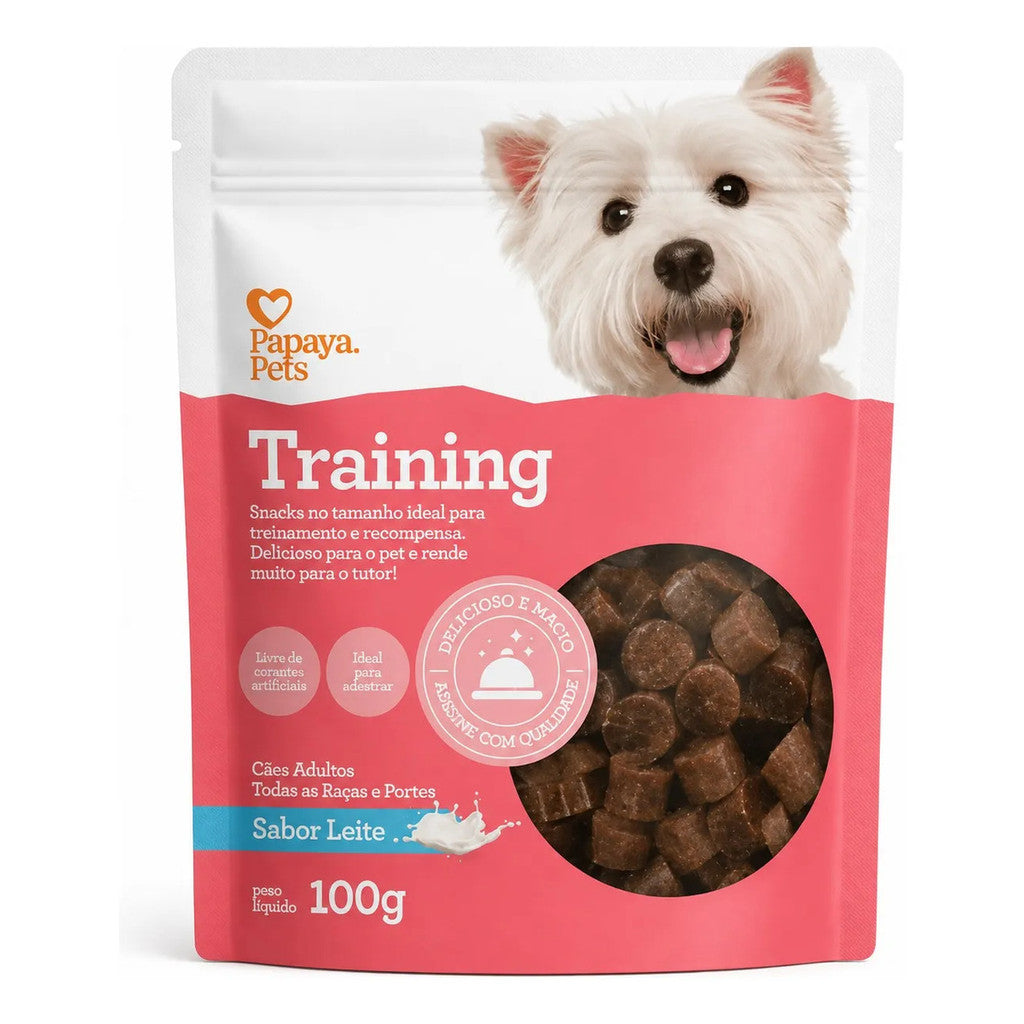 Petisco Papaya Pets Training Sabor Leite Cães Adultos 100g