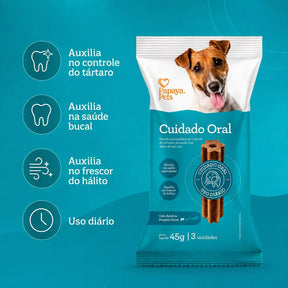 Petisco Papaya Pets Cuidado Oral Raças Pequenas 45g