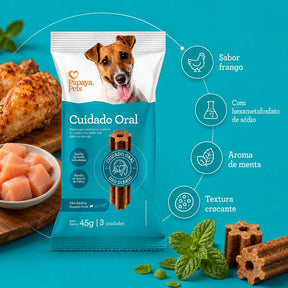 Petisco Papaya Pets Cuidado Oral Raças Pequenas 45g