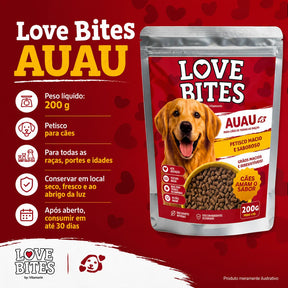 Snack Petisco Para Cães 200g Love Bites Auau