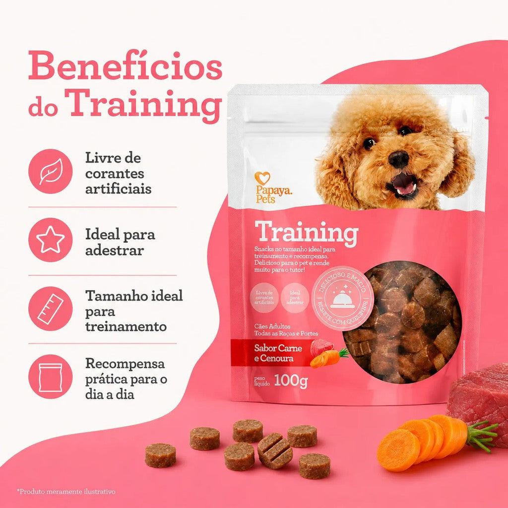 Petisco Papaya Pets Training Carne E Cenoura Cães 100g