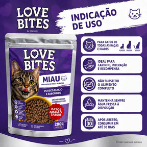 Petisco Para Gatos Love Bites Miau 200g