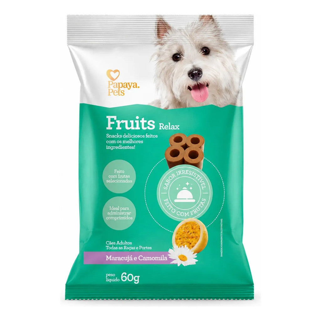 Petisco Papaya Pets Fruits Relax Maracujá E Camomila 60g