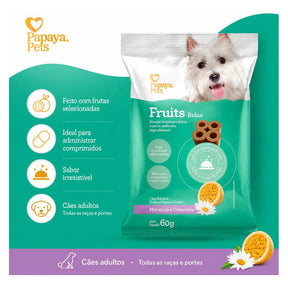 Petisco Papaya Pets Fruits Relax Maracujá E Camomila 60g