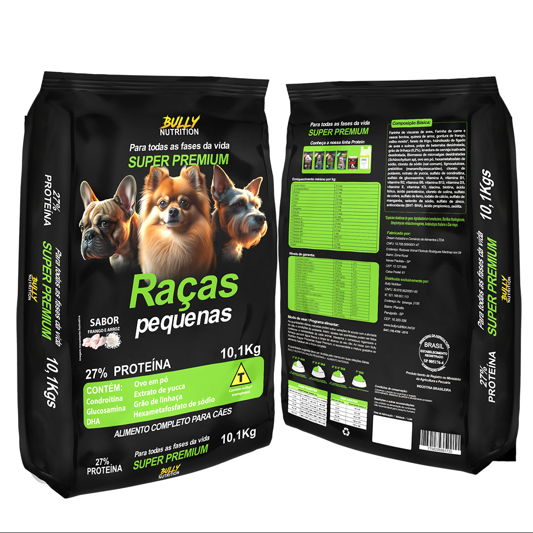 Ração Raças Pequenas + Suplemento Bully Monster 1.2 Kg Cachorro Forte + Ganhe Moringa Dog 60g